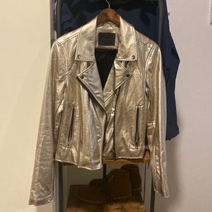 Gold Metallic Moto Jacket
